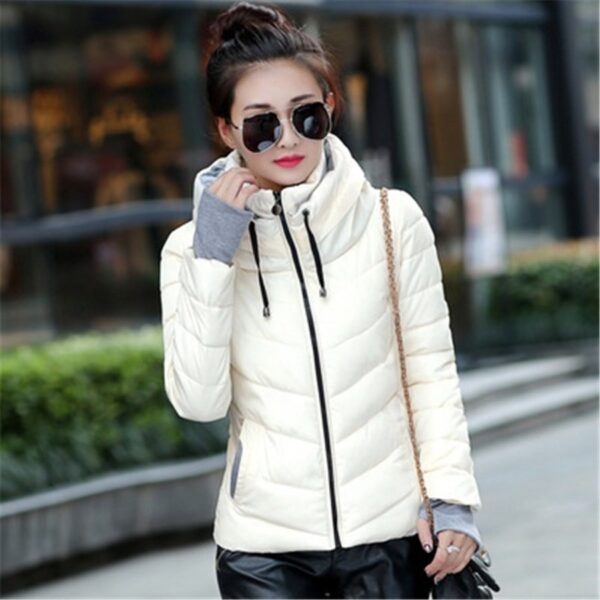 Woman Parkas Winter Plus Size Female Cotton Puffer Padded Jacket Coat Slim Fit Casual Hooded Outerwear